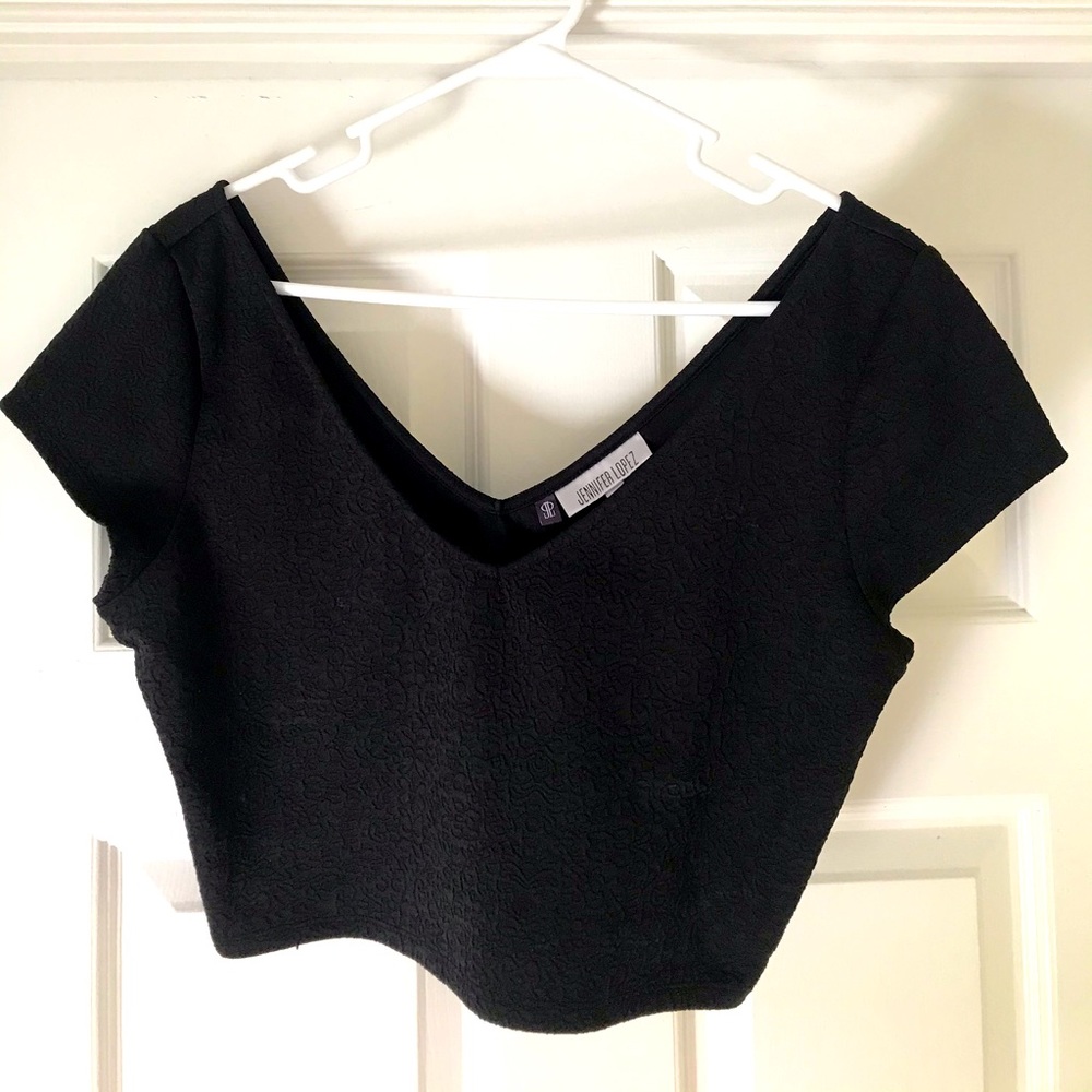 Black off the Shoulder Crop Top